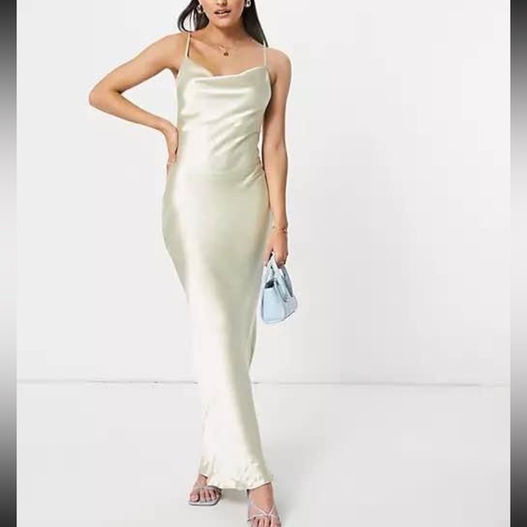 ASOS Design Cami Maxi Slip Satin Dress - Picture 2 of 4